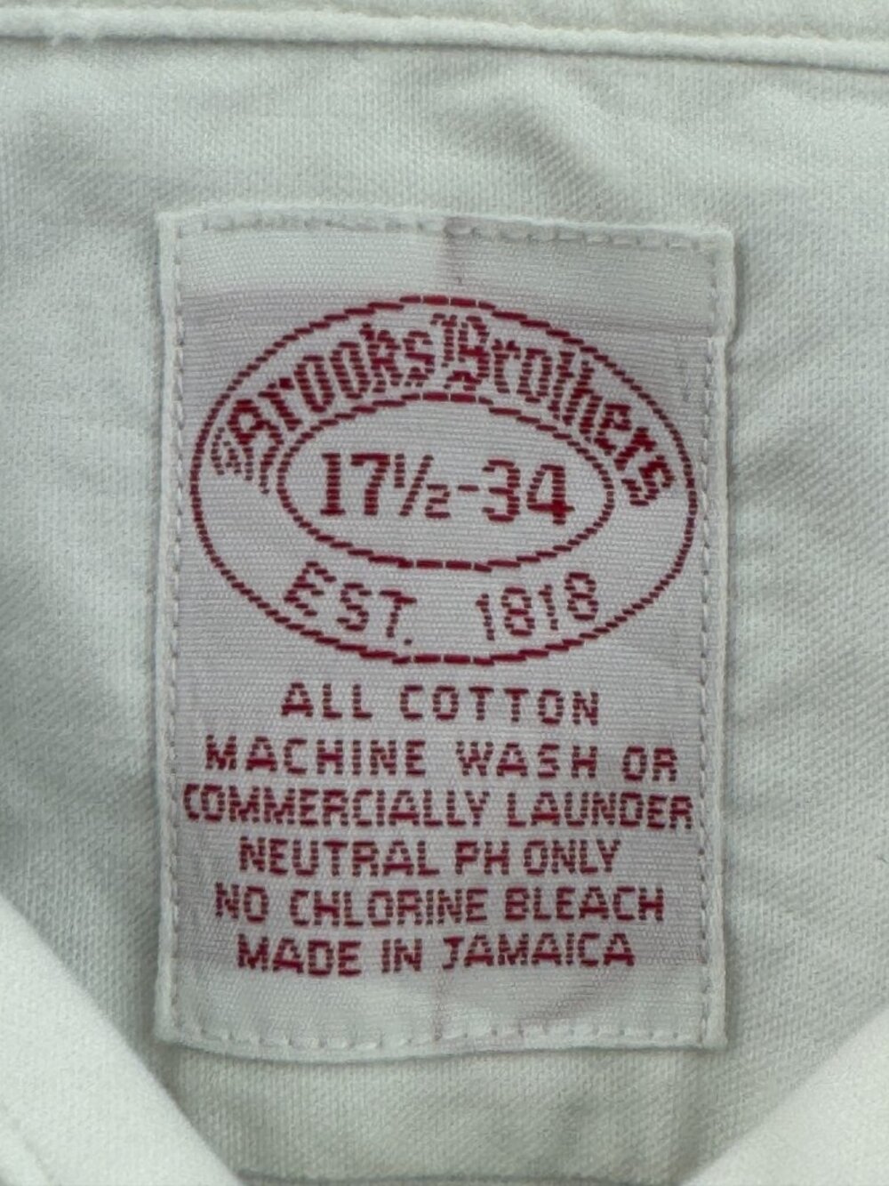 VTG Brooks Brothers Cotton Long Sleeve Button Up Shirt Men 17.5 34 Neutral PH